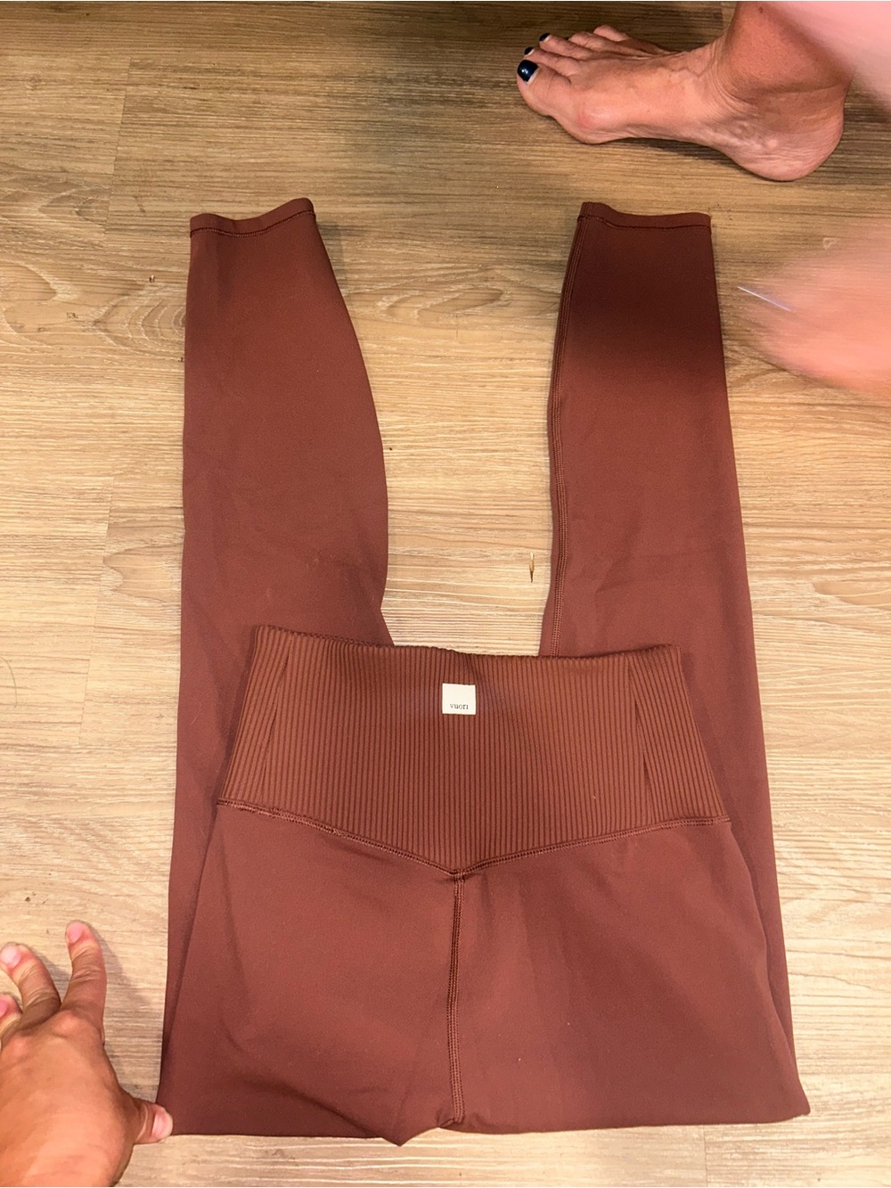 Vuori Ribbed High-Waist Leggings in Terracotta - Picture 2 of 4